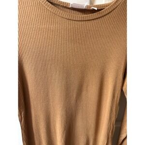 Cyrus Essentionals Women's Ribbed Long Sleeve Shirt Size Medium. Orange